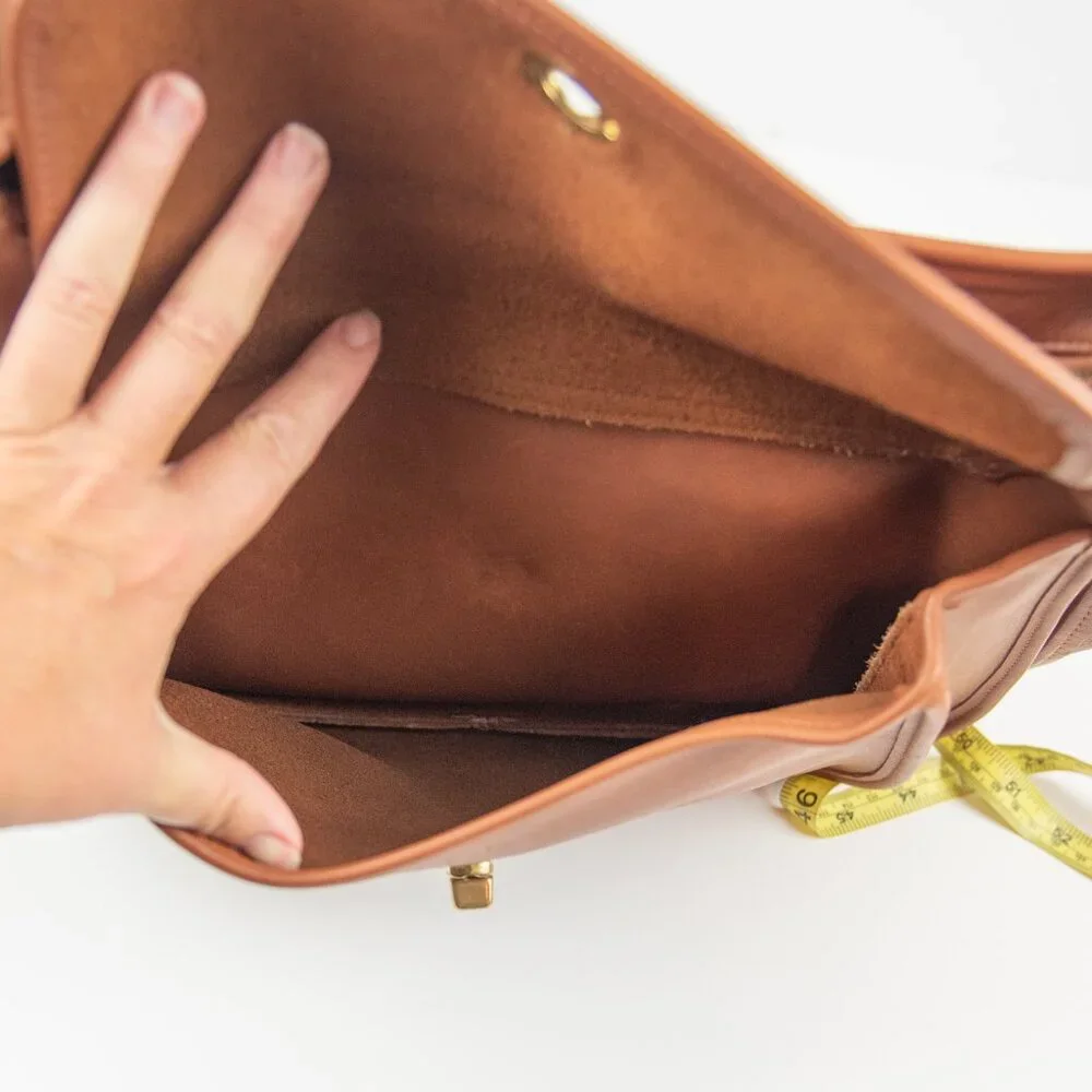 Vintage Coach Taft Bag 9980 Leather Purse Crossbody Bag British Tan EUC - Picture 6 of 12